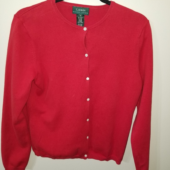 Lauren Ralph Lauren Sweaters - Red Ralph Lauren Cardigan